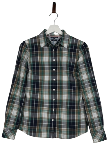 Przejdź do produktu Tommy Hilfiger koszula damska w zieloną kratę rozmiar 34 stan idealny