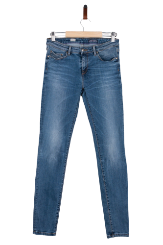 Przejdź do produktu Tommy Hilfiger, damskie, jeansy, klasyczny niebieski denim, fason skinny.