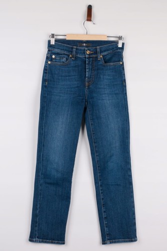 Przejdź do produktu 7 For All Mankind damskie spodnie jeans niebieskie z przejaśnieniami
