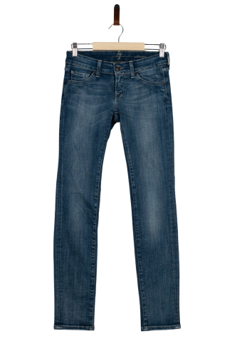 Przejdź do produktu 7 For All Mankind Jeansy damskie klasyczne rozm 24 niebieski stan idealny