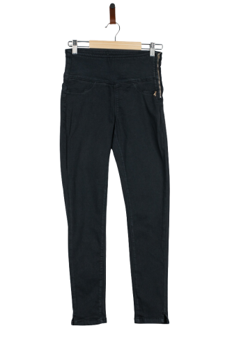 Przejdź do produktu Patrizia Pepe spodnie damskie czarne rozm. 25 skinny fit wysoki stan z zamkiem