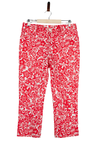 Przejdź do produktu Bogner spodnie damskie czerwono-białe 38 print wakacyjny casual 3/4