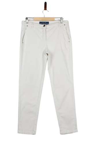 Przejdź do produktu Jacob Cohen spodnie damskie off white 29 sztruks premium.
