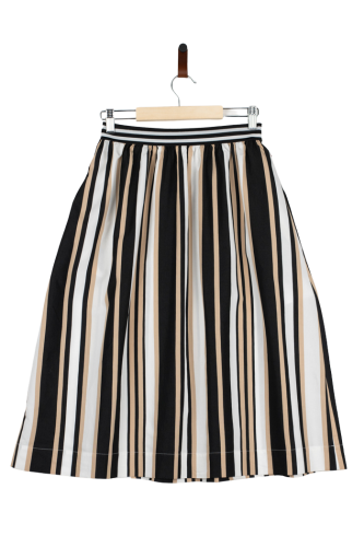 Przejdź do produktu Woolrich śliczna spódnica w pasy  multicolor M midi rozkloszowana premium