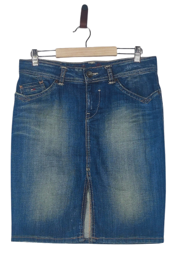 Przejdź do produktu Tommy Hilfiger Denim spódnica niebieska S z rozcięciem klasyczna jeansowa