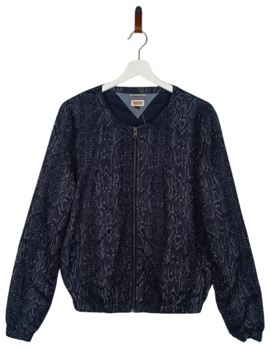 Przejdź do produktu Tommy Hilfiger Denim kurtka damska niebieska L bomberka wzór wąż premium