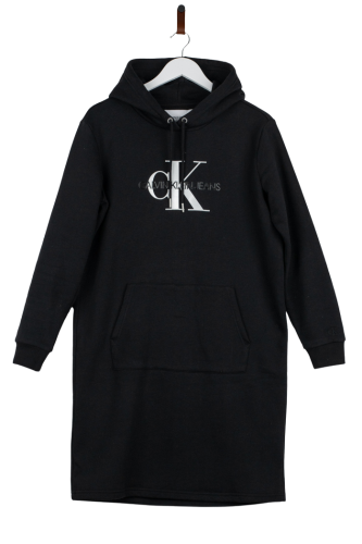 Przejdź do produktu Calvin Klein czarna dresowa sukienka z kapturem rozm M piękna mindi