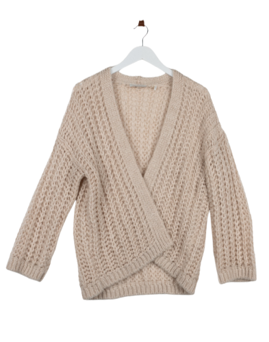 Przejdź do produktu Rich & Royal kardigan sweter kremowy moherowy XS oversize miękki premium