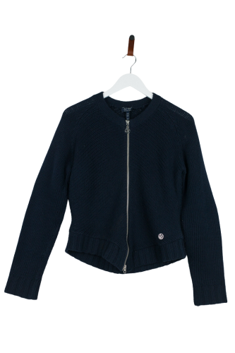 Przejdź do produktu Armani Jeans damski sweter granatowy 46 wygodny zamek regular fit premium