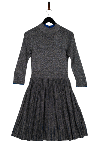 Przejdź do produktu Ted Baker urocza sukienka szaro-metaliczna 34 półgolf mindi stan idealny