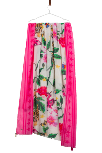 Przejdź do produktu Lieblingsstück szal kwiatowo-tygrysowy multicolor modowy XXL premium