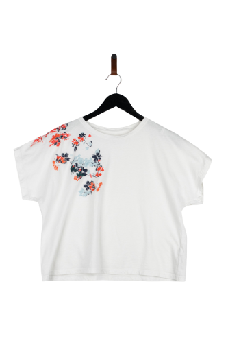 Przejdź do produktu 7 for all mankind T-shirt damski oversize, kwiatowy nadruk XS stan idealny