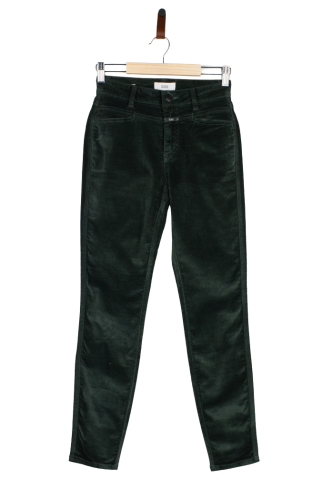 Przejdź do produktu Closed damskie spodnie zielone o fakturze welurowej 24 nowe bez metki!