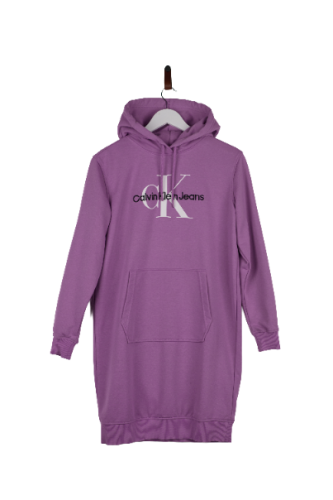Przejdź do produktu Calvin Klein Jeans sportowa sukienka z kapturem fioletowa XS
