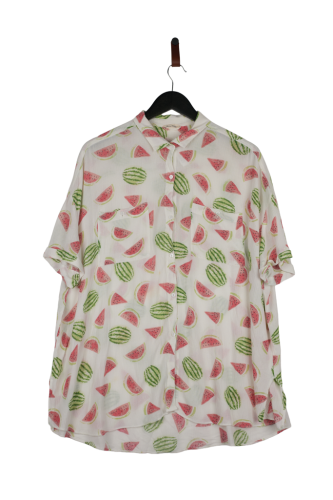 Przejdź do produktu American Vintage luźna damska biała koszula w arbuzy M/L bardzo dobry stan