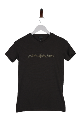 Przejdź do produktu Calvin Klein Jeans klasyczny brązowy damski T‑shirt L bardzo dobry stan
