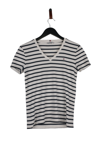 Przejdź do produktu Tommy Hilfiger koszulka damska S biało‑granatowe paski stan bardzo dobry