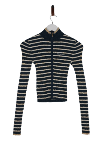 Przejdź do produktu Tommy Jeans damski sweter w paski multicolor S z zamkiem stan bardzo dobry