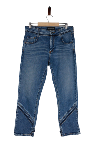 Przejdź do produktu Sportmax damskie jeansy niebieskie z przeszyciami 28 stan bardzo dobry