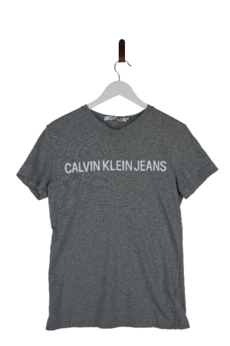 Przejdź do produktu Calvin Klein Jeans szary t‑shirt z logo XS stan bardzo dobry