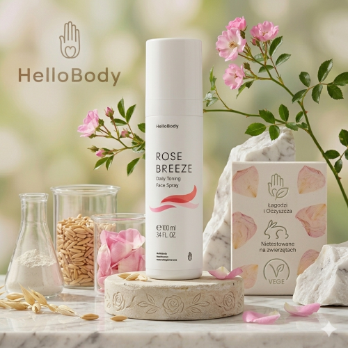 Przejdź do produktu Tonik w spray'u dla cery mieszanej i tłustej HelloBody Rose Breeze 100 ml
