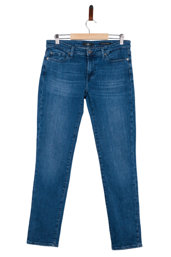 Przejdź do produktu 7 For All Mankind damskie spodnie jeans niebieskie z przejaśnieniami