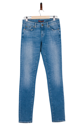 Przejdź do produktu 7 For All Mankind damskie spodnie jeans denim z przejaśnieniami