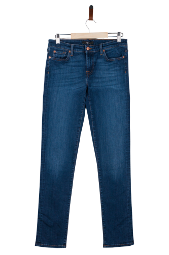 Przejdź do produktu 7 For All Mankind spodnie damskie jeansy rozm. 29 denim z przejaśnieniami