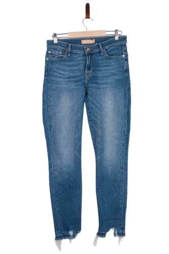 Przejdź do produktu 7 For All Mankind damskie spodnie jeansy rozm 27 denim z przejaśnieniami