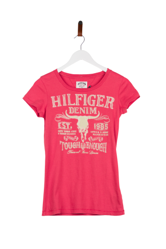 Przejdź do produktu Tommy Hilfiger Denim damski T-shirt, śliczny czerwony kolor, rozmiar XS, stan idealny