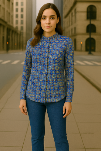 Przejdź do produktu Marc O'Polo damska bluzka/tunika, stójka, multicolor,  rozmiar 38, stan idealny