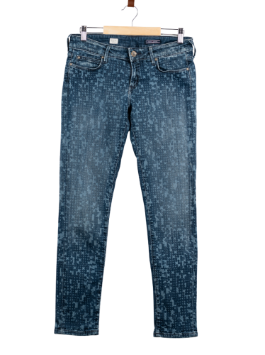 Przejdź do produktu Tommy Hilfiger Denim damskie spodnie granatowe oryginalny wzór